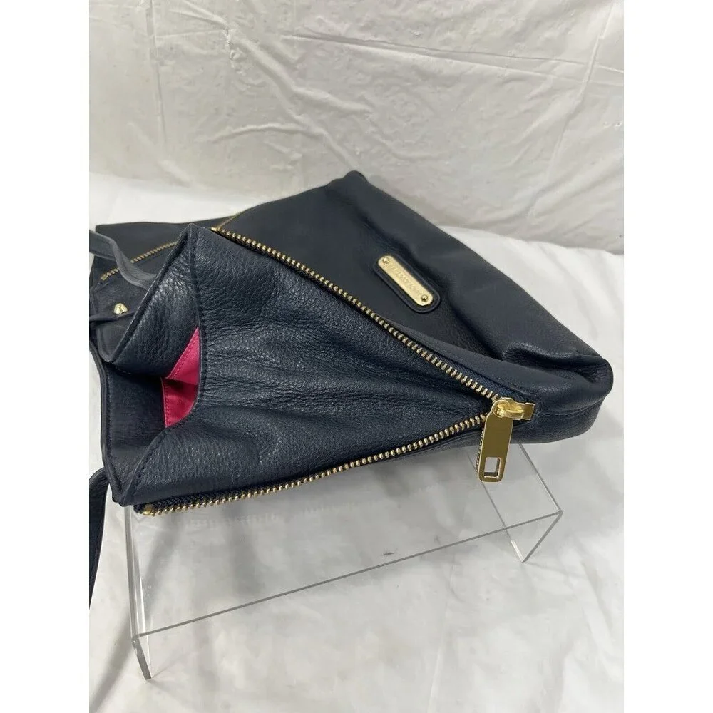 Juicy Couture Orange Grove Winged Tote navy leather new convertible